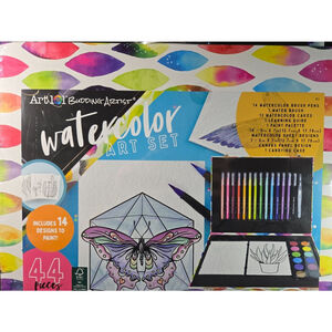 Watercolor Art 44 Piece Set, with Carrying Case Art101 Budding Artist NEW/SEALED